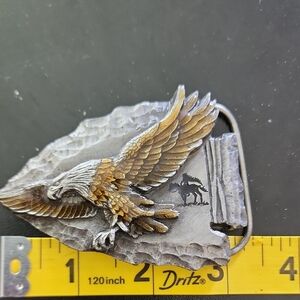 Eagle Belt Buckle in Antique Silver and Gold Tones